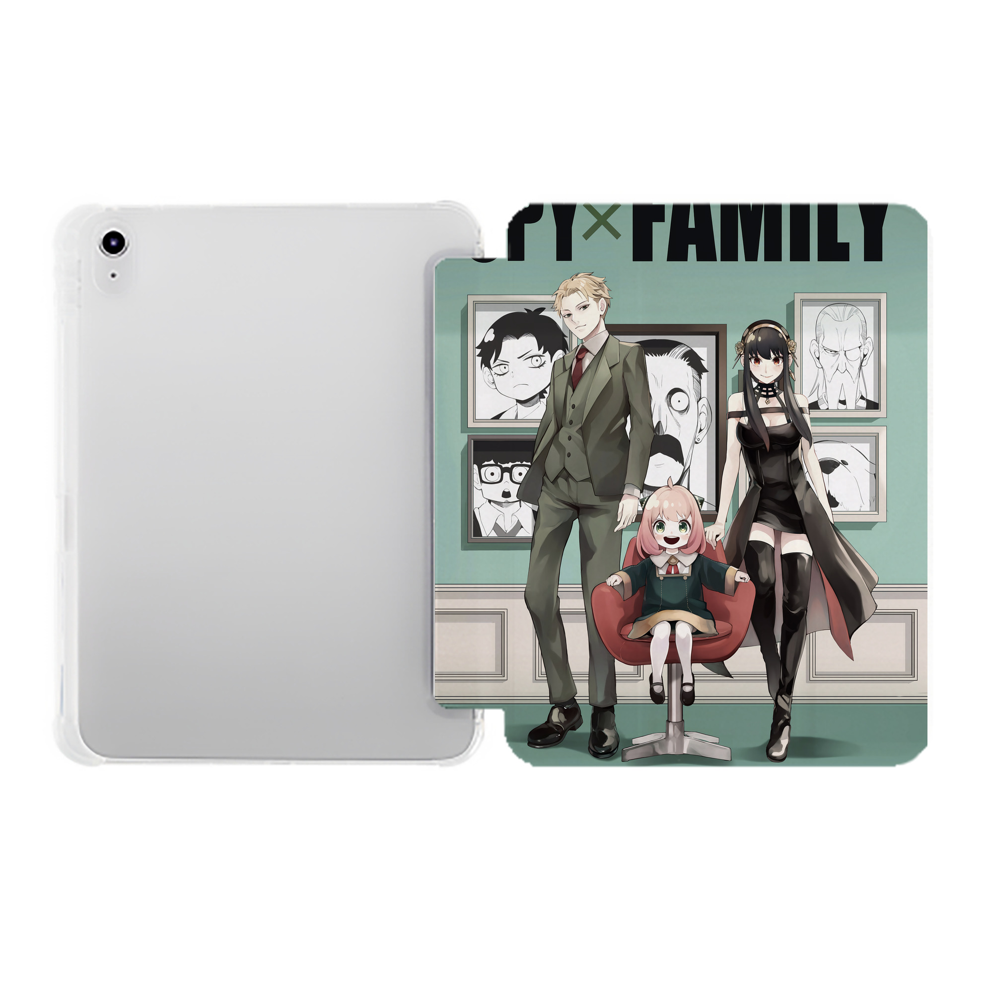 （画像用） SPY×FAMILY间谍家家酒 IPad ケース ペン収納付き 三つ折りスタンド PUレザー×シリコン 対応機種9.5/10.5/10.9インチ